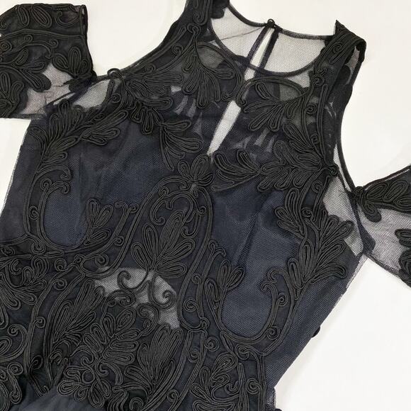 Thurley Empire Secret Garden Silk Cold Shoulder Jumpsuit in Black Size 10/US 6 - Picture 4 of 9